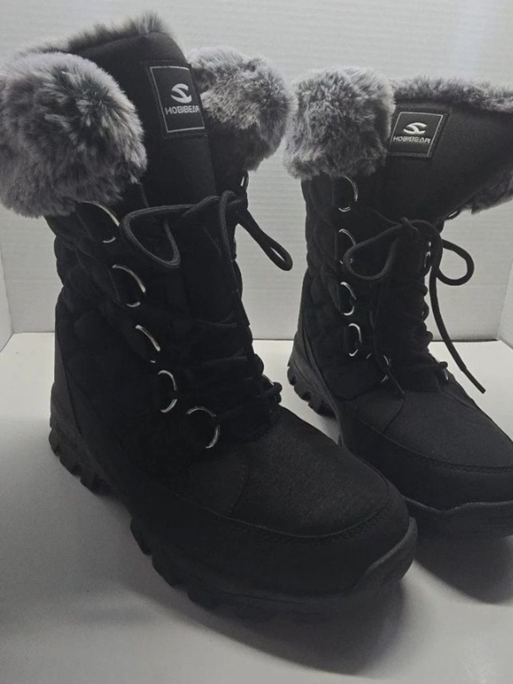 HOBIBEAR Women's Waterproof Mid-Calf Snow Boots with Faux Fur Lining